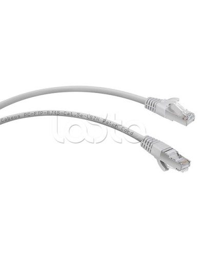 Патч-корд FTP, категория 5e, 0.3 м, LSZH, экранированный, серый Cabeus PC-FTP-RJ45-Cat.5e-0.3m-LSZH в Ростове-на-Дону Патчкорды (медные) Pintop.ru