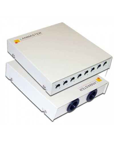 Кросс оптический настенный, металлический, на 8 FC адаптеров LANMASTER LAN-FOBM-WM-8FC в Ростове-на-Дону Кросс оптический Pintop.ru