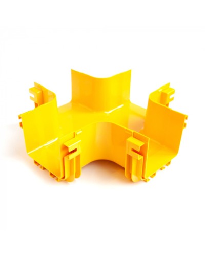 Х-соединитель оптического лотка 120 мм, монтаж без соединителей, желтый LANMASTER (LAN-OT120-XT/NC) в Ростове-на-Дону Коммутационные изделия Pintop.ru