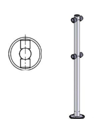 Стойка ограждения i-образная двухсторонняя Oxgard Стойка ограждения i-образная (ВЗР 1996.02) в Ростове-на-Дону Ограждения Pintop.ru