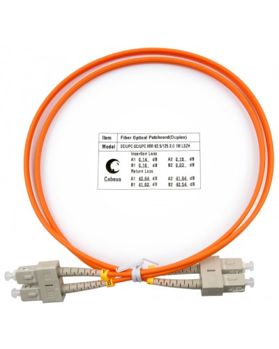 Шнур оптический duplex SC-SC 62,5/125 mm 1м LSZH Cabeus FOP-62-SC-SC-1m в Ростове-на-Дону Патч-корды оптические Pintop.ru