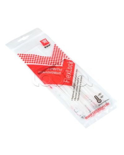 Хомут P6.6 стандартный (б), 2.5x150 (100шт) FlexLock PROxima EKF (plc-fl-ctsw-2.5x150) в Ростове-на-Дону Стяжки-хомуты Pintop.ru