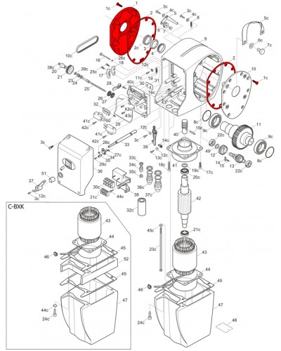 Правая крышка редуктора C-BX Came 119RICX026 в Ростове-на-Дону Запчасти для шлагбаумов и автоматики Pintop.ru