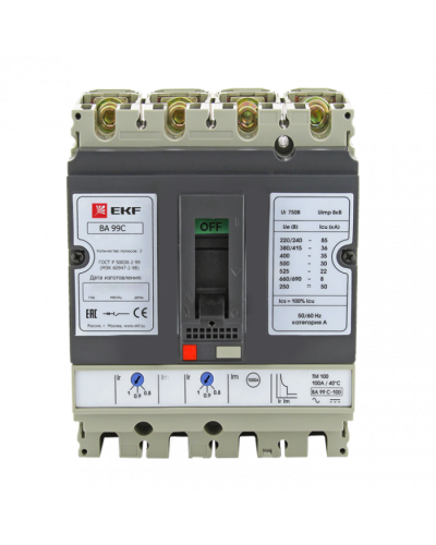Выключатель автоматический ВА-99C (Compact NS) 100/ 25А 3P+N 36кА EKF PROxima (mccb99C-100-25+N) в Ростове-на-Дону Электротехническое оборудование Pintop.ru