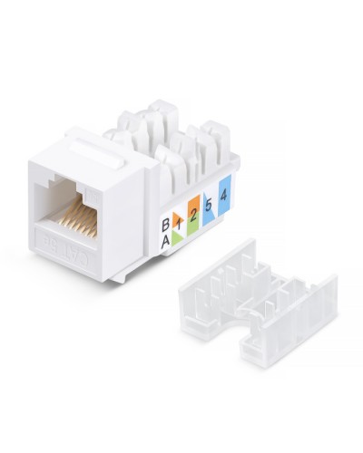 Вставка Keystone Jack RJ-45, категория 5e, заделка 110 тип, белая, со стяжкой Cabeus KJ-RJ45-Cat.5e-90-SW в Ростове-на-Дону Модули Keystone Pintop.ru