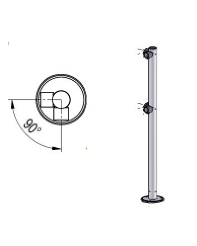 Стойка ограждения L-образная двухсторонняя Oxgard Стойка ограждения L-образная (ВЗР 1996.03) в Ростове-на-Дону Ограждения Pintop.ru
