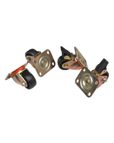 Комплект роликов, 2 шт с тормозом, 2 обычных, нагрузка 150 кг на ролик Datarex DR-460000 в Ростове-на-Дону Ролики для шкафов и стоек Pintop.ru