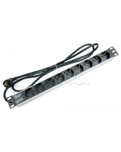 Блок на 9 розеток EU горизонтальный для 19 шкафов Cabeus (PDU-9P-2EU) в Ростове-на-Дону Блоки розеток Pintop.ru