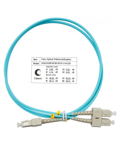 Шнур оптический duplex SC-SC 50/125 MM OM3 1 м LSZH Cabeus FOP-50-SC-SC-1M в Ростове-на-Дону Патч-корды оптические Pintop.ru