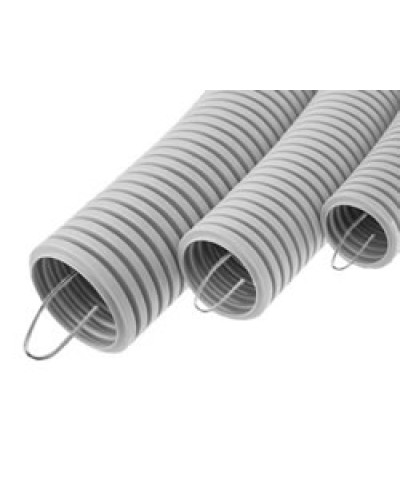 Труба гофрированная ПВХ легкая, с зондом диам. 16 мм (100м), огнестойкость E15-E90 Экопласт 10116-E90 в Ростове-на-Дону Труба (ОКЛ) Экопласт Pintop.ru