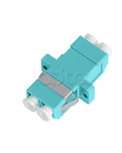 Адаптер NIKOMAX волоконно-оптический, соединительный, многомодовый, стандарта OM3, LC/UPC-LC/UPC, двойной, пластиковый, без шторки, с фланцами, аква, уп-ка 2шт. NIKOMAX (NMF-OA2M3-FN-LCU-LCU-AQ-2) в Ростове-на-Дону Проходные адаптеры и розетки оптические Pint