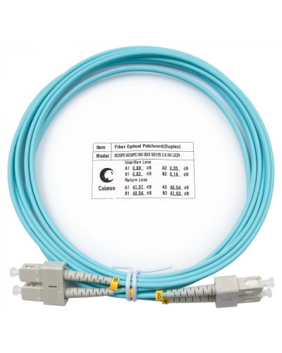 Шнур оптический duplex SC-SC 50/125 mm OM3 3м LSZH Cabeus FOP-50-SC-SC-3m в Ростове-на-Дону Патч-корды и пигтейлы Pintop.ru