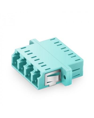Оптический адаптер OM3, квадро LC, с фланцами, бирюзовый Eurolan (36A-30-4L-02AQ) в Ростове-на-Дону Проходные адаптеры и розетки оптические Pintop.ru