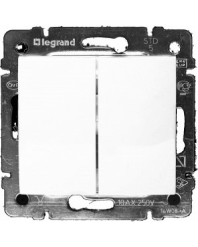 Переключатель на два направления двухклавишный Valena 10 AX 250 В белый Legrand 774408 в Ростове-на-Дону Аксессуары для кабель-канала Pintop.ru