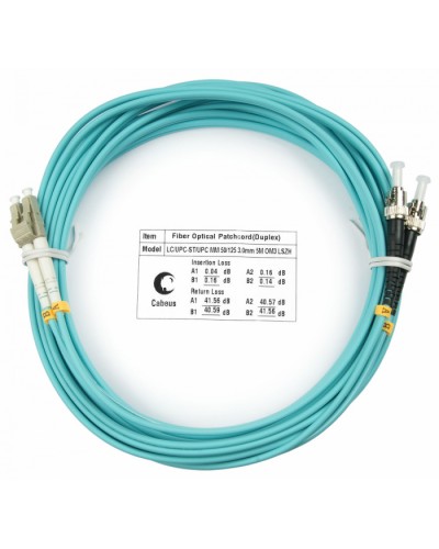 Шнур оптический duplex LC-ST 50/125 mm OM3 7м LSZH Cabeus FOP-50-LC-ST-7m в Ростове-на-Дону Патч-корды и пигтейлы Pintop.ru