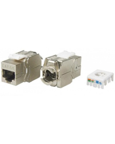 Вставка Keystone Jack RJ-45(8P8C) Hyperline KJ8-8P8C-C6A-180-TLS-SH-F-WH в Ростове-на-Дону Модули Keystone Pintop.ru