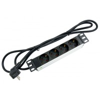 Блок евророзеток для 10" шкафов, горизонтальный, 4 розетки, 16 A Cabeus PDU-4P-2EU