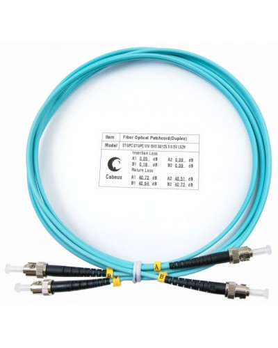 Шнур оптический duplex ST-ST 50/125 MM OM3 2 м LSZH Cabeus FOP-50-ST-ST-2M в Ростове-на-Дону Патч-корды и пигтейлы Pintop.ru