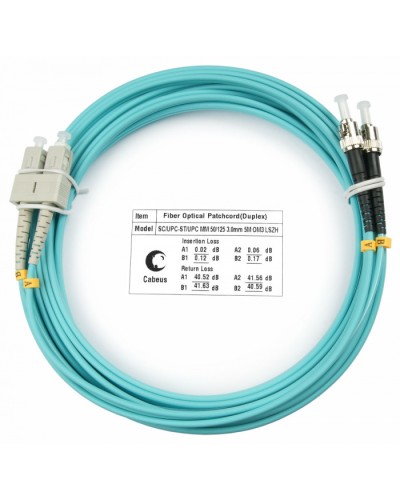 Шнур оптический duplex SC-ST 50/125 mm OM3 10м LSZH Cabeus FOP-50-SC-ST-10m в Ростове-на-Дону Патч-корды и пигтейлы Pintop.ru