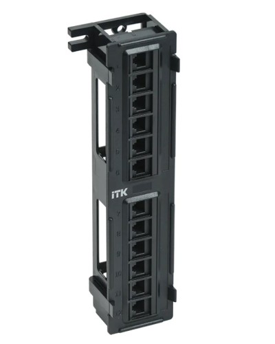ITK Настенная патч-панель кат.5Е UTP, 12 портов (IDC Dual) (PP12-C5EU-D05) в Ростове-на-Дону Патч панель Pintop.ru
