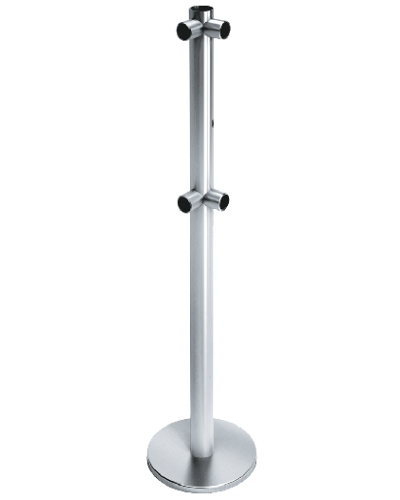 Стойка ограждения с отверстием под фиксатор L-образная, 2 муфты слева передвижная Oxgard ВЗР2442.09.22 в Ростове-на-Дону Ограждения Pintop.ru