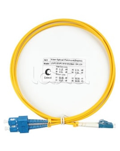 Патч-корд волоконно-оптический SM 9/125 duplex LC/SC LSZH (1,5 м) Cabeus FOP(d)-9-LC-SC-1,5M в Ростове-на-Дону Патч-корды оптические Pintop.ru