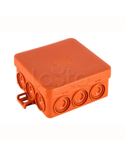 JBL085 Коробка огн. E110, о/п 85х85х38мм, без галогена, 12 вых., IP55, 3P, (0,15-4,0 мм2), цвет оранж. Экопласт (43465HF) в Ростове-на-Дону Распределительные коробки Pintop.ru