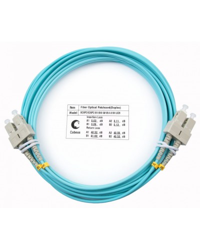Шнур оптический duplex SC-SC 50/125 mm OM3 7м LSZH Cabeus FOP-50-SC-SC-7m в Ростове-на-Дону Патч-корды и пигтейлы Pintop.ru
