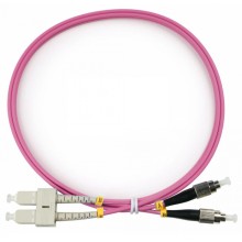 Шнур оптический duplex SC-FC 50/125 mm OM4 1м LSZH Cabeus FOP-50-OM4-SC-FC-1m