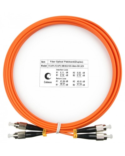 Шнур оптический duplex FC-FC 62,5/125 mm 3м LSZH Cabeus FOP-62-FC-FC-3m в Ростове-на-Дону Патч-корды оптические Pintop.ru