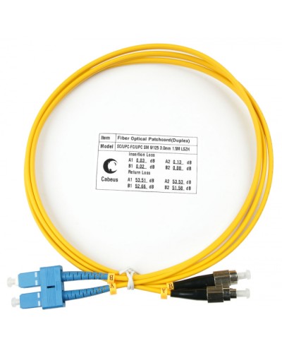 Шнур оптический duplex SC-FC 9/125 sm 1,5м LSZH Cabeus FOP(d)-9-SC-FC-1,5m в Ростове-на-Дону Патч-корды оптические Pintop.ru