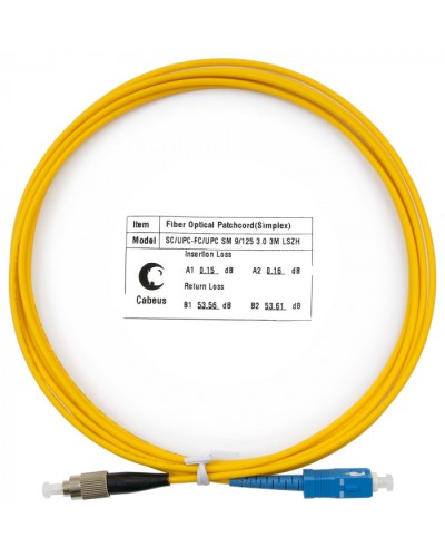 Шнур оптический simplex SC-FC 9/125 sm 3м LSZH Cabeus FOP(s)-9-SC-FC-3m в Ростове-на-Дону Патч-корды оптические Pintop.ru
