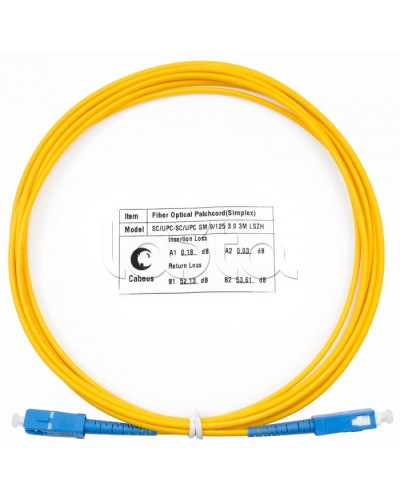Патч-корд волоконно-оптический (шнур) SM 9/125 simplex SC-SC LSZH (3м) Cabeus FOP(s)-9-SC-SC-3m в Ростове-на-Дону Патч-корды оптические Pintop.ru