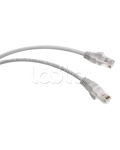 Патч-корд UTP, категория 5e, 5 м, LSZH, неэкранированный, серый Cabeus PC-UTP-RJ45-Cat.5e-5m-LSZH в Ростове-на-Дону Патчкорды (медные) Pintop.ru