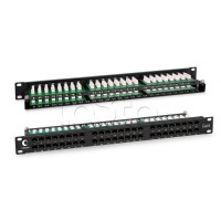 Патч-панель высокой плотности 19", 1U, 48 портов RJ-45, категория 6, Dual IDC Cabeus PLHD-48-Cat.6-Dual IDC-1U