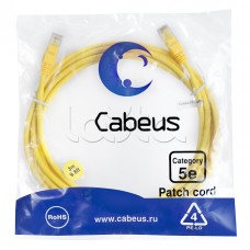 Патч-корд медный U/UTP кат.5е (3м) LSZH (желтый) Cabeus (PC-UTP-RJ45-Cat.5e-3m-YL-LSZH)