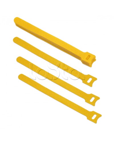 Хомут для кабеля, липучка с мягкой застежкой, 180x14 мм, желтый (10 шт.) Cabeus CLAMP-180-YL в Ростове-на-Дону Стяжки-хомуты Pintop.ru