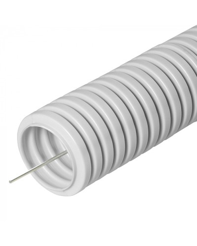 Труба ПВХ гибкая гофрированная д.20мм, лёгкая с протяжкой, 100м, цвет серый Cabeus (FCPL-20-PVC-100-1-GY) в Ростове-на-Дону Труба гофрированная Pintop.ru