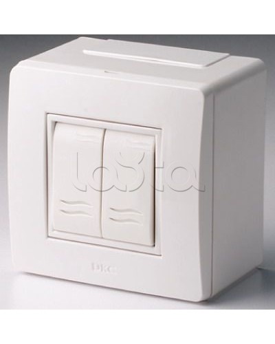 Коробка в сборе с 2-клавишным выключателем, коричневая DKC 10001B в Ростове-на-Дону Распределительные коробки Pintop.ru