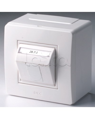 Коробка в сборе с 1 розеткой RJ45, кат.5е (телефон / компьютер), белая DKC 10665 в Ростове-на-Дону Распределительные коробки Pintop.ru