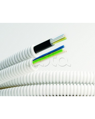 Электротруба ПВХ гибкая гофр. д.20мм, цвет серый, с кабелем ВВГнг(А)-LS 3х2,5мм² РЭК ГОСТ+, 100м DKC 9S920100 в Ростове-на-Дону Труба гофрированная Pintop.ru