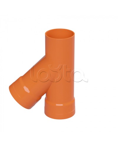 Тройник для двустенных труб одного диаметра ф110мм, 45°, полипропилен DKC 019110 в Ростове-на-Дону Повороты, муфты, тройники Pintop.ru