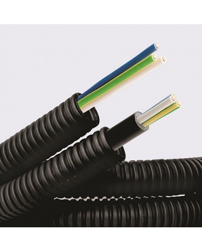 Электротруба ПНД гибкая гофр. д.16мм, цвет черный, с кабелем ВВГнг(А)-LS 3х1,5мм² РЭК ГОСТ+, 50м DKC 7L71650 в Ростове-на-Дону Труба гофрированная Pintop.ru