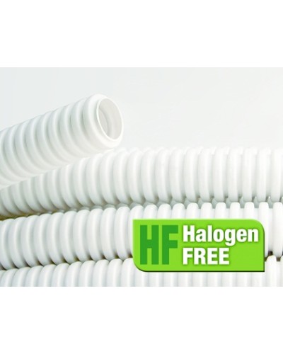 Труба ПЛЛ гибкая гофр. не содержит галогенов д.40мм, ПВ-0, с протяжкой,20м, цвет белый DKC 81840 в Ростове-на-Дону Труба гофрированная Pintop.ru