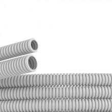 Труба ПВХ гибкая гофр. д.40мм, тяжёлая без протяжки, цвет серый DKC 90540