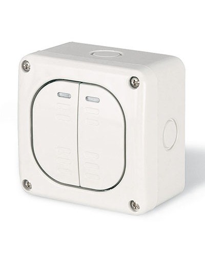 Выключатель однополюсный, двухклавишный, настенный DKC DIS1375022 в Ростове-на-Дону Аксессуары для стоек и шкафов Pintop.ru