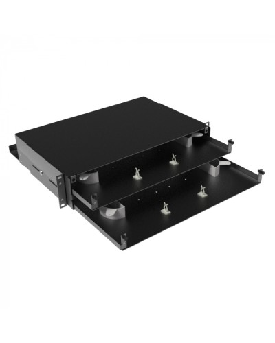 Оптическая полка выдвижная, без лицевой панели, неукомплектованная, 2U, черная DKC RNFPE2U48 в Ростове-на-Дону Полки для шкафов и стоек Pintop.ru