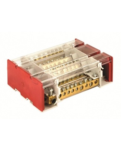 Блок распределительный на DIN рейку c выносной клеммой 4р 160А, 7х7мм 1х8мм 1х9мм 1х12мм DKC BD3160104 в Ростове-на-Дону Аксессуары для стоек и шкафов Pintop.ru