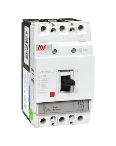 Автоматический выключатель AV POWER-1/3 50А 35kA TR EKF (mccb-13-50-TR-av) в Ростове-на-Дону Электротехническое оборудование Pintop.ru