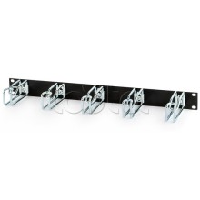 Организатор кабельный с металлическими кольцами, 19" Hyperline CMW-1U-02-BK